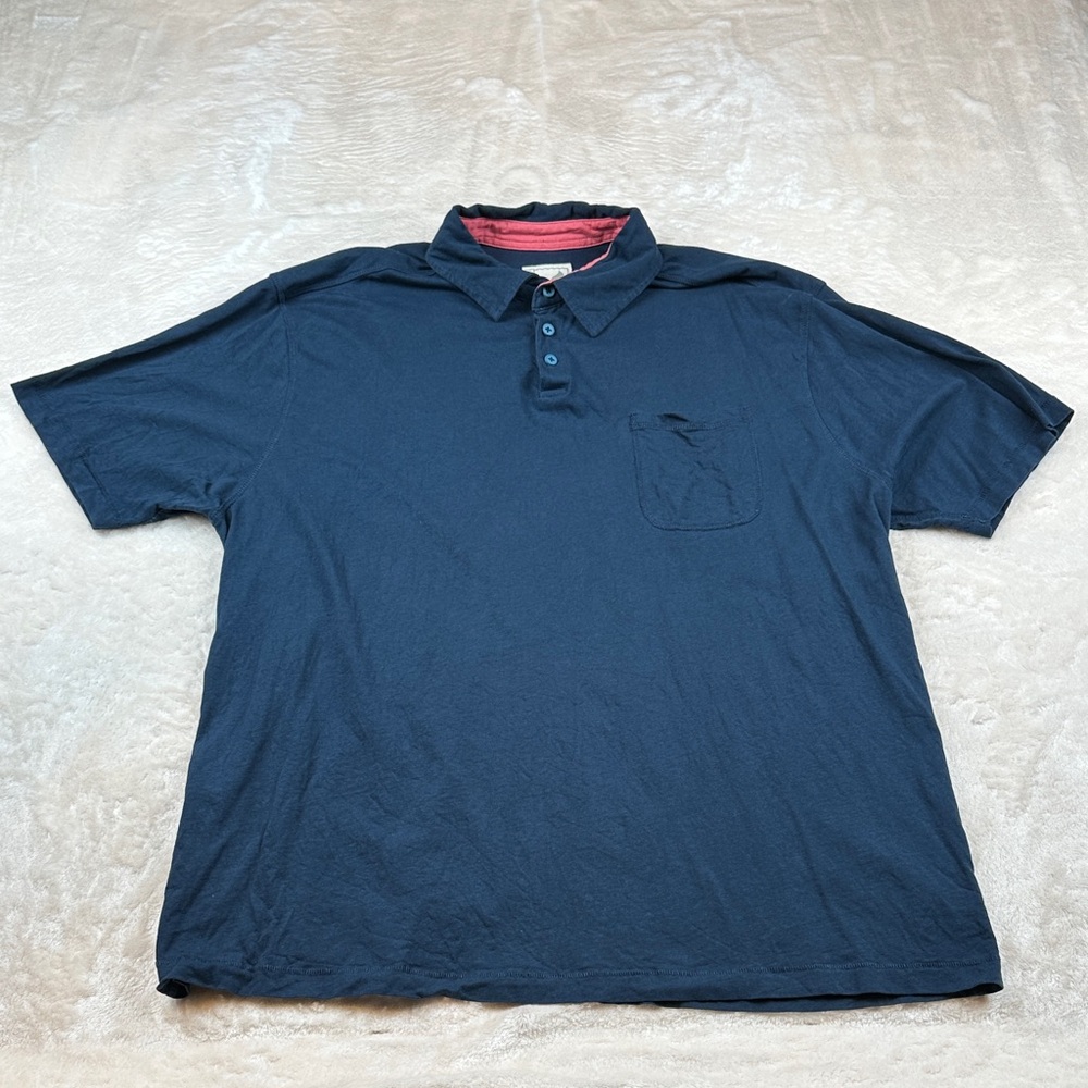 Alexander Julian Navy Polo with Red Collar Lining